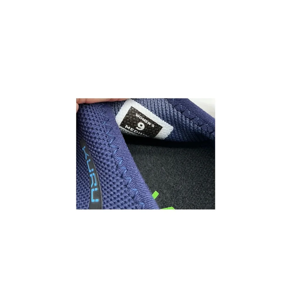 Kuru Atom Navy Blue Knit Slip On‎ Walking Sneakers Womens 9 Medium Support Shoes